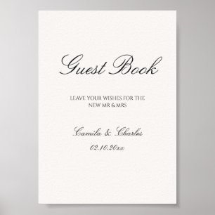 Livre d'or élégant pour invités de mariage de viei