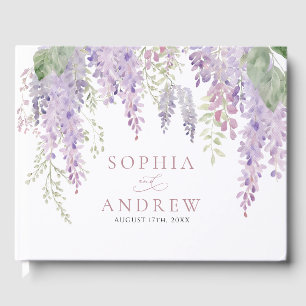 Livre D'or Élégant Purple Wisteria Flowers Mariage