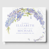 Livre D'or Élégant Purple Wisteria Mariage de script botaniqu (Recto)