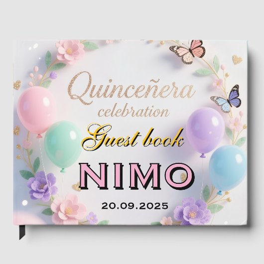 Livre D'or Elegant Quinceañera personalized name and date (Recto)