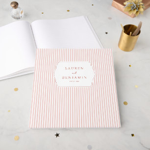 Livre D'or Élégant rayé de rose minimaliste