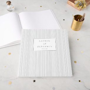 Livre D'or Élégant Rayé Gris Minimaliste