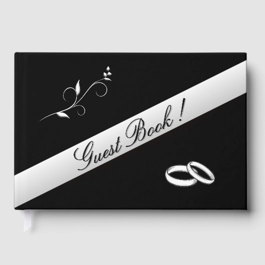 Livre D'or Elegant Rings Black and White Wedding (Recto)