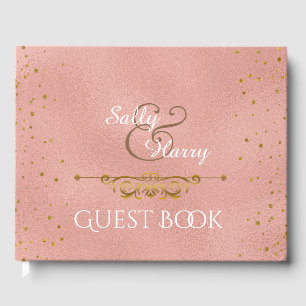Livre D'or Elégant Rose Gold Foil Mariage Confetti Dots