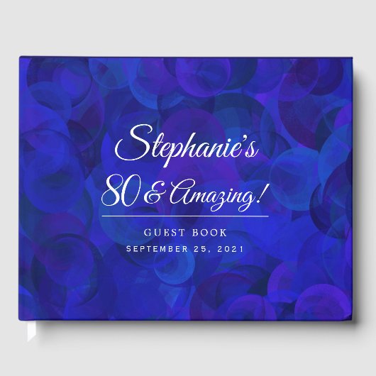 Livre D'or Elégant Royal Blue 80 & fête d'anniversaire Extrao (Recto)