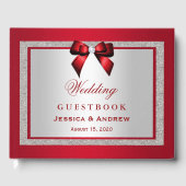 Livre D'or Elégant Ruby Red & Silver Parties scintillant Mari (Recto)