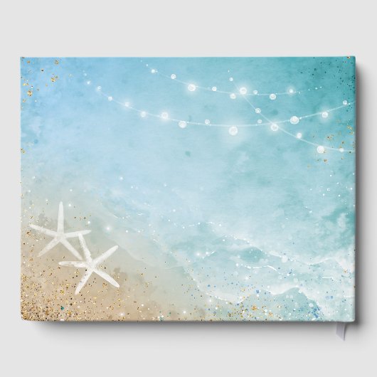 Livre D'or Elégant Rustic Ocean Wave Beach Mariage (Verso)