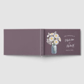 Livre D'or Elégant rustique Mason Jar Daisies Mariage violet (Complet)