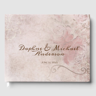 Livre D'or Elégant Rustique rose Mariage Moderne Simple Chic
