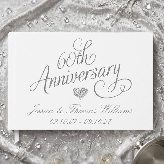 Livre D'or Elegant Script 60th Diamond Wedding Anniversary