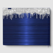 Livre D'or Élégant Script Blue Metallic Parties scintillant a (Verso)