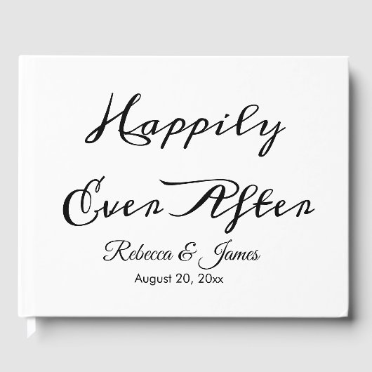 Livre D'or Élégant Script de calligraphie Heureux Jamais Aprè (Recto)