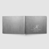 Livre D'or Élégant Script Mariage initial Monogramme Argent (Complet)