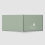 Livre D'or Élégant Script Mariage initial Monogramme Sage Gre (Complet)