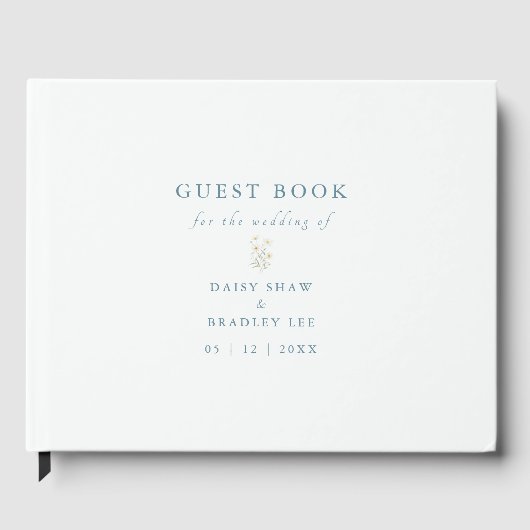Livre D'or Elegant Script Modern Watercolor Daisy (Recto)