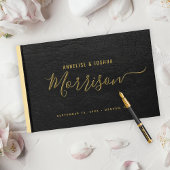 Livre D'or Élégant script moderne simple mariage noir