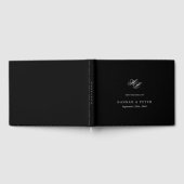 Livre D'or Élégant Script Monogramme minimal noir Mariage chi (Complet)