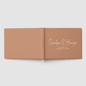 Livre D'or Élégant script Serif Custom Caramel Mariage invité (Complet)