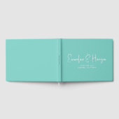 Livre D'or Élégant script Serif Custom Light Mariage Turquois (Complet)