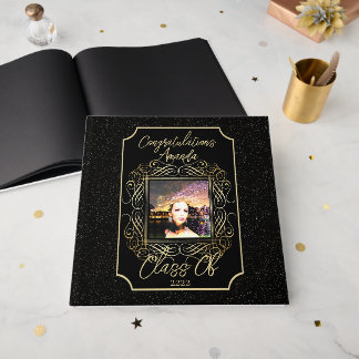 Livre D'or Elegant Scroll + Points Dorés Félicitations Promot