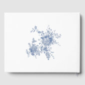 Livre D'or Élégant Shower de Mariage Floral Bleu Victorien (Verso)