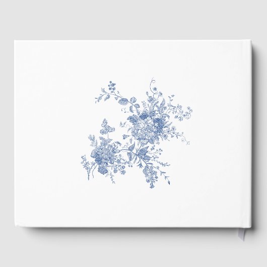 Livre D'or Élégant Shower Floral Bleu Victorien (Verso)