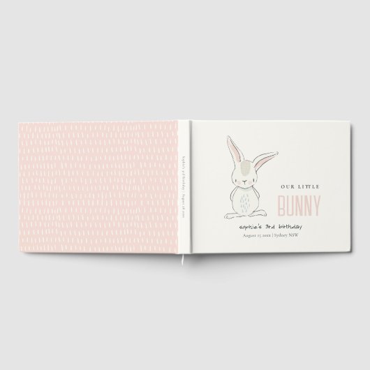 Livre D'or Élégant Simple Cute Bunny Pink Blush Anniversaire (Complet)