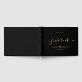 Livre D'or Élégant Simple Gold Script Mariage noir (Complet)
