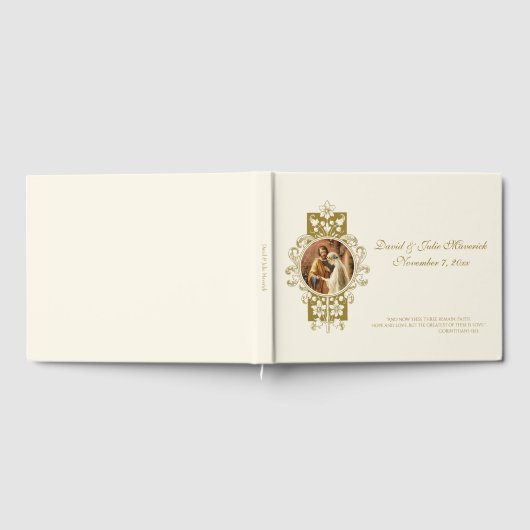 Livre D'or Élégant Simple Mariage catholique classique invité (Complet)