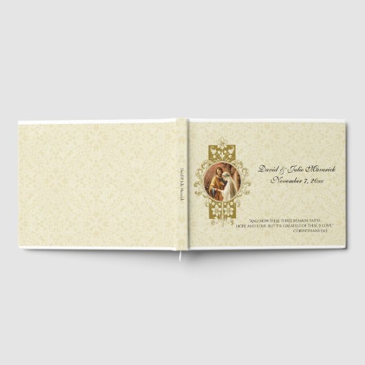 Livre D'or Élégant simple Mariage catholique traditionnel (Complet)