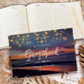 Livre D'or Elégant String Lights Summer Sunset Beach Mariage