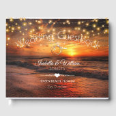 Livre D'or Elégant Sunset Beach String Lights Mariage été (Recto)