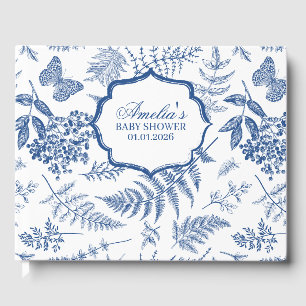 Livre D'or Elégant Toile Bleue Imprimer Baby shower personnal