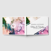 Livre D'or *~* Elégant Turquoise Peach Mariage d'aquarelle (Complet)