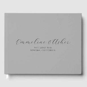 Livre D'or Élégant Type Script Serif Custom Grey Mariage