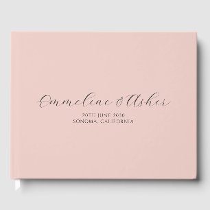 Livre D'or Élégant Type Script Serif Mariage rose personnalis