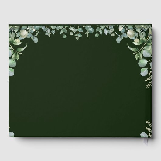 Livre D'or Elégant Verdure Eucalyptus Feuille Rustique Mariag (Verso)