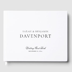 Livre D'or Élégant Vintage romantique noir et blanc Mariage
