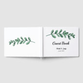 Livre D'or Elégante Aquarelle classique Vert Feuille Mariage (Complet)