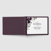 Livre D'or Elégante Aquarelle florale mauve prune (Complet)