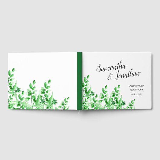 Livre D'or Élégante calligraphie de verdure Mariage de script (Complet)