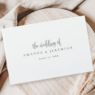 Livre D'or Élégante calligraphie moderne Mariage noir et blan