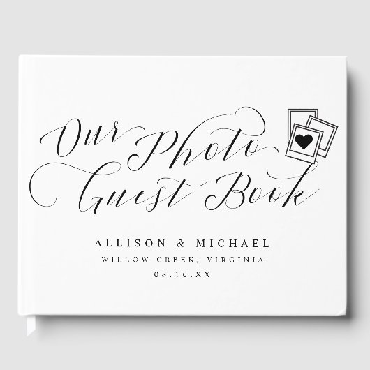 Livre D'or Élégante Calligraphie Script Mariage Pictures (Recto)