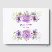 Livre D'or Elégante couleur d'eau violet Mariage floral (Verso)