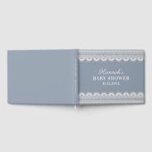 Livre D'or Elégante dentelle blanche Dusty Baby shower bleu (Complet)