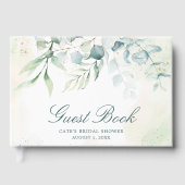 Livre D'or Élégante Fête de Mariée avec Verdure d'Eucalyptus (Recto)