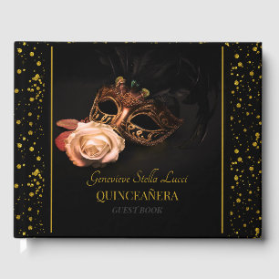 Livre D'or Elégante mascarade et Rose blanche