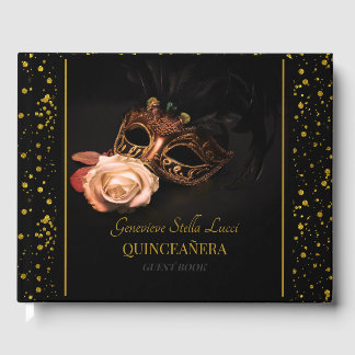 Livre D'or Elégante mascarade et Rose blanche