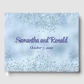 Livre D'or Elégante Parties scintillant Bleu Bébé et Mariage (Recto)