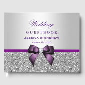 Livre D'or Élégante Parties scintillant romantique violette e (Recto)